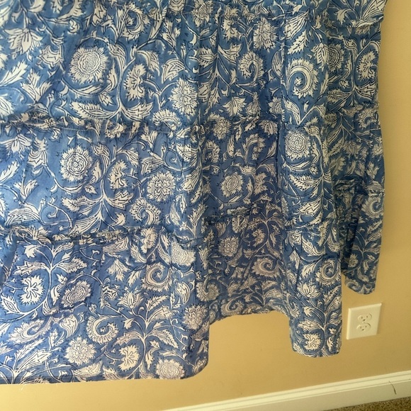 HAMPTON HOUSE Ruffle Block Print Tiered Dress Size Small - Picture 4 of 7